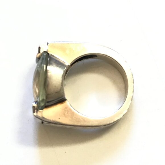 David Yurman Wheaton 925 Sterling Silver Ring Womens 6 Pave Diamonds Prasiolite - Picture 7 of 15